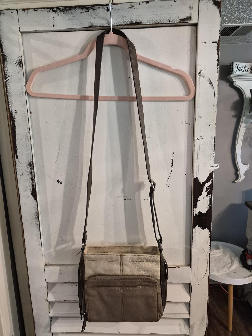 Tignanello Tan Leather Crossbody Bag